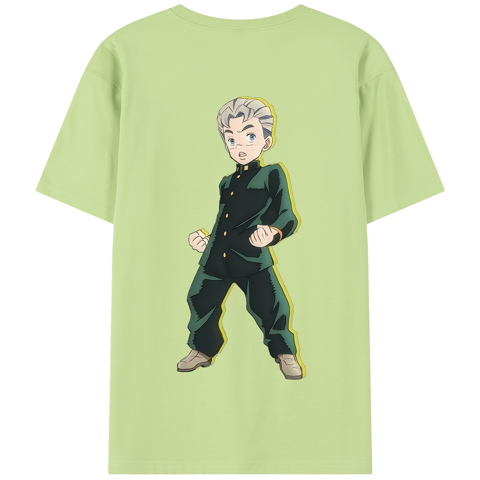（画像用） ジョジョの奇妙な冒険 広瀨康一 JoJo's Bizarre Adventure Hirose Koichi 綿100％半袖Tシャツ（背面プリント）